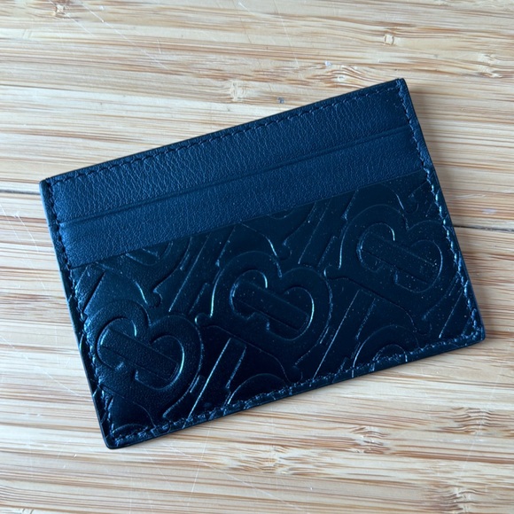 TB Monogram Leather Card Holder - Picture 1 of 4